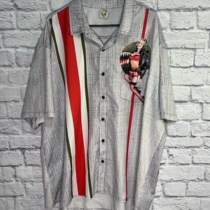 Hardaddy Mens 3XL Graphic Button Up Shirt Pinup Bowling Rockabilly Short Sleeves